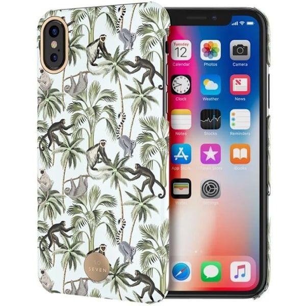 SO SEVEN Blue Lemur Jaipur Crystal Premium-fodral: iPhone X / XS