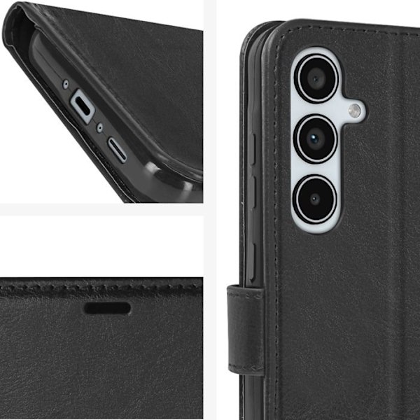 Taske til Samsung A35 5G - MAYAXESS - Pungholderfunktion med håndledsrem - Sort Svart