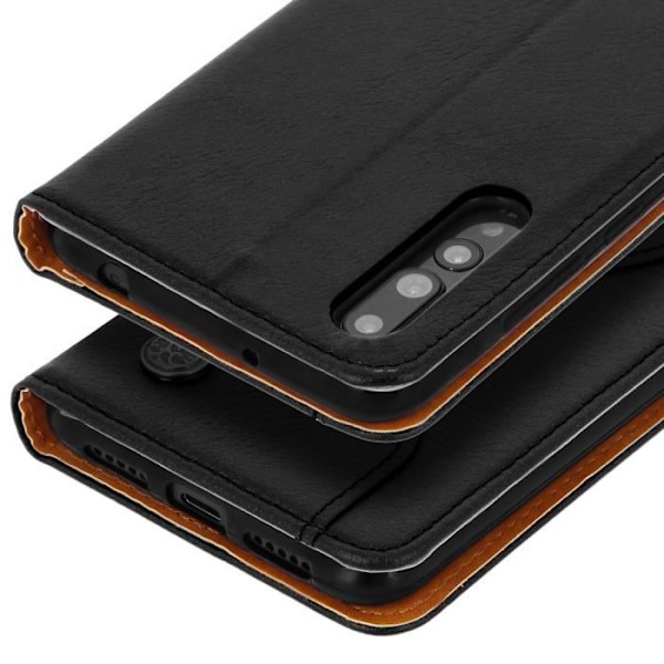 Huawei P20 Pro Folio Fodral Läder Flip Cover Korthållare Stativ Funktion - Svart Svart