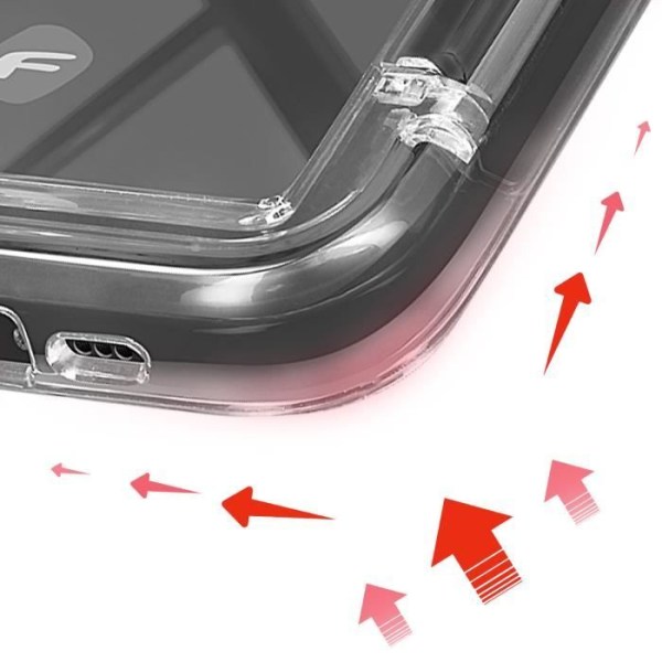 Kotelo iPhone 15:lle Iskunkestävä jäykkä kohotettu reuna Forcell Transparent Transparent