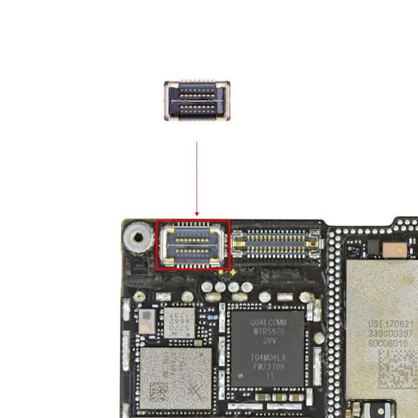 FPC Connector Nätverksantenn - AVIZAR - iPhone X - Svart - Kvalitetsersättningsdel Svart