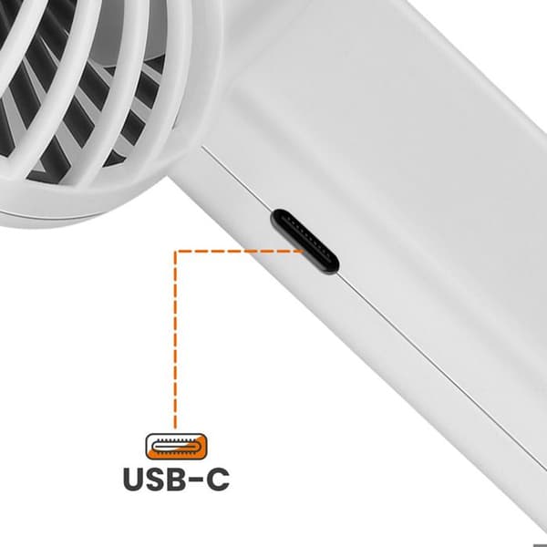 Bærbar Ventilator - LINQ - 3 Hastigheder - USB-C - Stabil Base - Smartphone Holder Grå