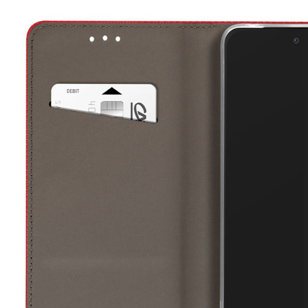 Motorola Moto G15 ja Moto G15 Power Klappikotelot, Korttipidike, Punainen Röd