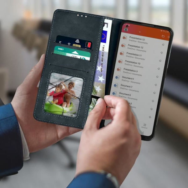 Oppo Reno 8 Lite 5G Flip Wallet Fodral Video Support Funktion midnattsblå Midnattsblå