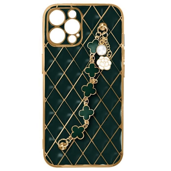 Geometrisk iPhone 12 Pro-cover - AVIZAR - Grøn - Hård - Geometrisk mønster med metallisk effekt Grön