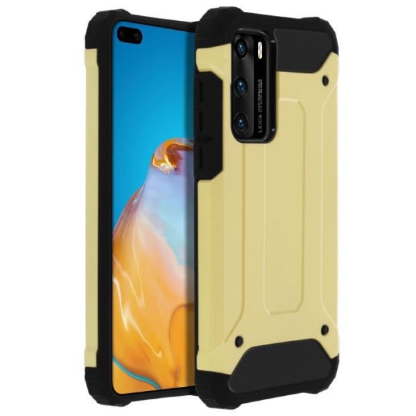 Huawei P40 Case Relief Design Bi-materiale Anti-fall Guld Gul