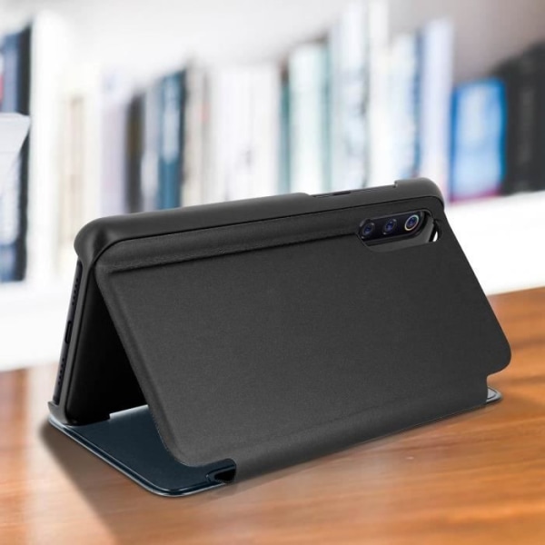 Xiaomi Mi 9 Fodral Mirror Cover Translucent Flip Video Stand - Svart Svart