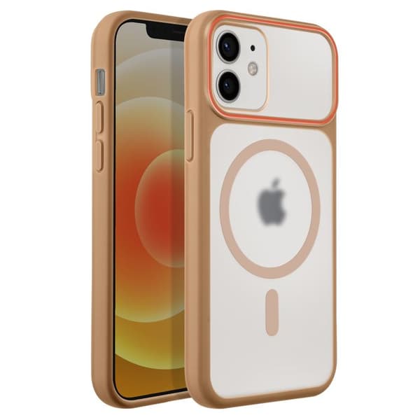 Cover til iPhone 12 / 12 Pro MagSafe Bimateriale Hårdt Bag i Brun brun
