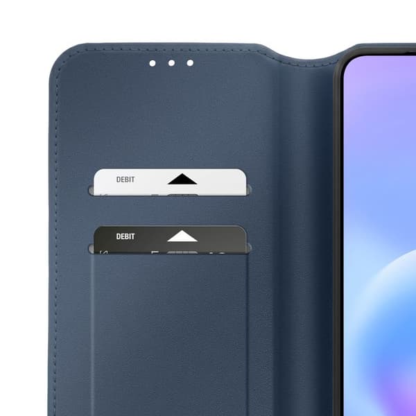 Flip Cover til Galaxy A57 Magnetisk Stand Funktion Classic Edition Mørkeblå Blå