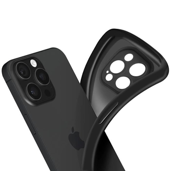 Silikone Cover til iPhone 16 Pro Tyndt Let Design Sort Svart