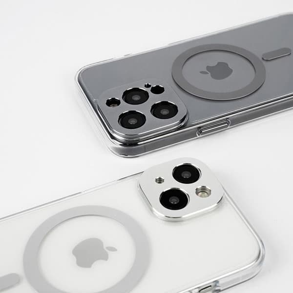 Moshi iGlaze MagSafe — Hybridet etui til iPhone 15 Plus, Sølv Sølv