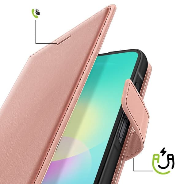 Pungetui til Samsung Galaxy A27 med videostøtte og håndledsrem Mayaxess Rosaguld Roséguld