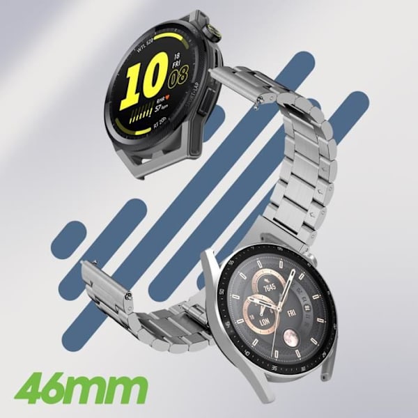 Rannekoru Huawei Watch GT Runner / Watch GT 3 46mm harmaa teräsverkko