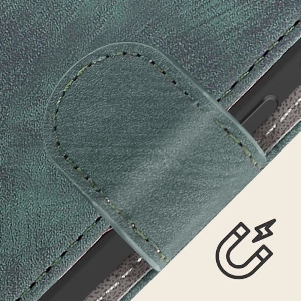 Fodral till Motorola Edge 50 Ultra Brushed Effect Wallet och Stand Dark Green Grön