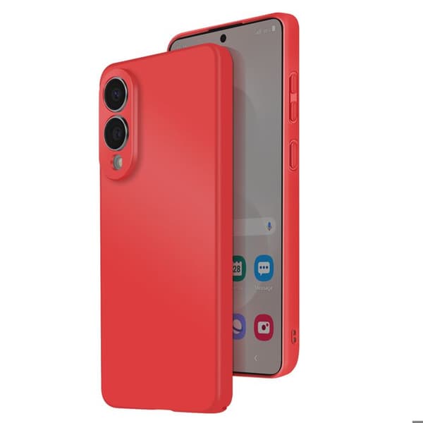 Coque för Galaxy S25 Edge Soft-Touch i Halvstyv Röd silikon Röd
