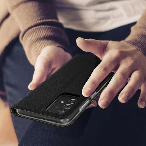 Fodral - Samsung - Galaxy A33 5G - Ekoskinn - Svart - Stödfunktion Svart