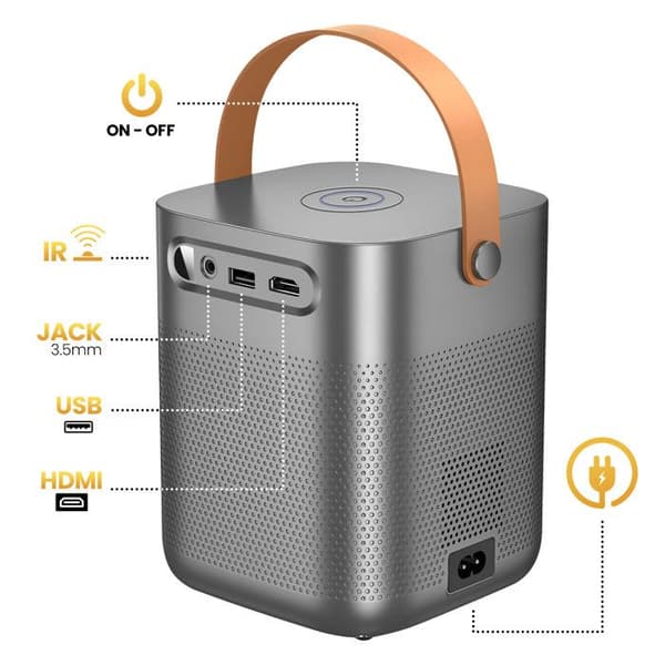 Bærbar projektor - HOKO - Android - 720p HD - Bluetooth 5.1 - Projektion 183 tommer