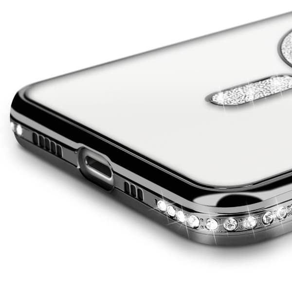 Coque Diamant för iPhone 13 Pro MagSafe Kontur Strass Svart Svart