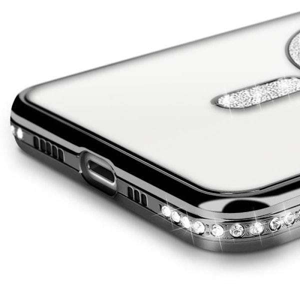 Coque - Diamant - iPhone 13 Pro - Sort Krystal - Stiv - Elegant - MagSafe Svart