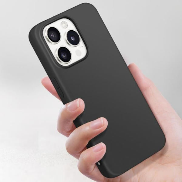 Fodral för iPhone 15 Pro - AVIZAR - Klassisk Fodral - Mjukt silikon - Stötskydd - Elegant finish Svart