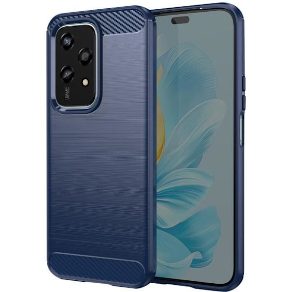 Etui til Honor 200 Lite Protection Soft Carbon Effect og Brushed Midnight Blue Blå