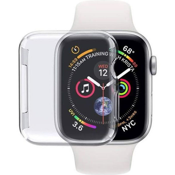 AVIZAR Apple Watch 44mm näytönsuojakotelo - Läpinäkyvä naarmuuntumaton silikoni transparent