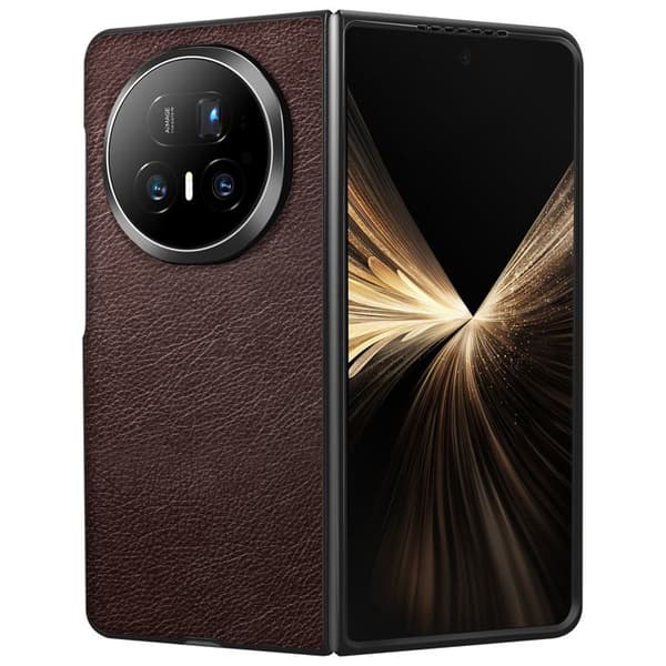 Cover - ADVARSEL - Honor Magic V5 - Stiv - Læderlook - Mørkebrun brun