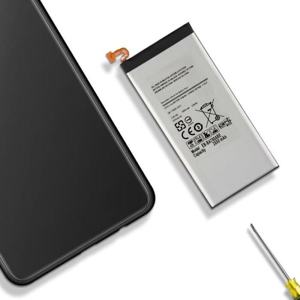 Internt batteri - AVIZAR - Samsung Galaxy A7 - Kapacitet 2600mAh - Lithium Ion - CE & RoHS kompatibel Grå