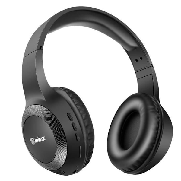 Fällbart Bluetooth-headset med inbyggd mikrofon och kontrollknappar Inkax svart Svart