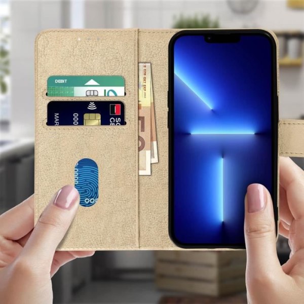 iPhone 13 Pro Max - AVIZAR - Chesterfield - Video-tuki - Lompakko - Keltainen Gul