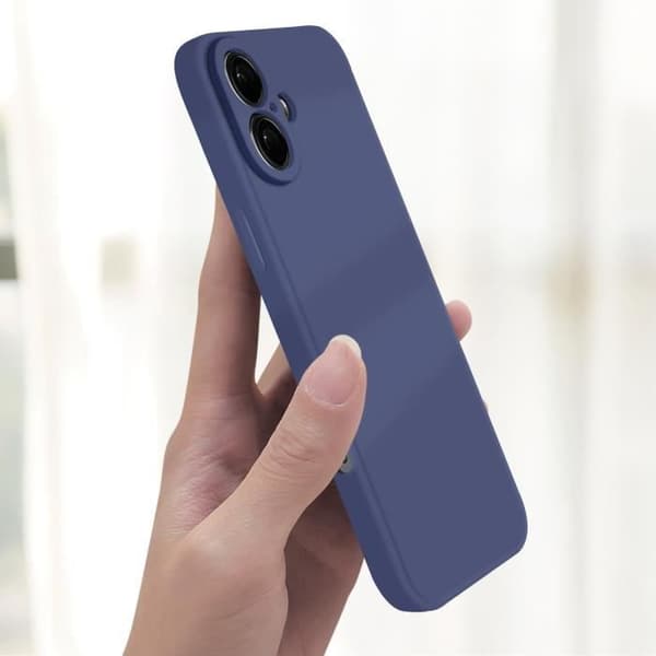 Skal till iPhone 16 Silikon Matt Finish Soft Touch Midnight Blue Blå