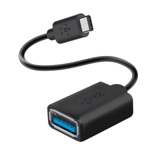 USB-C–USB 3.0 -naarassovitin - BELKIN - Musta - OTG-toiminto - 3A Intensiteetti - 5 Gbit/s