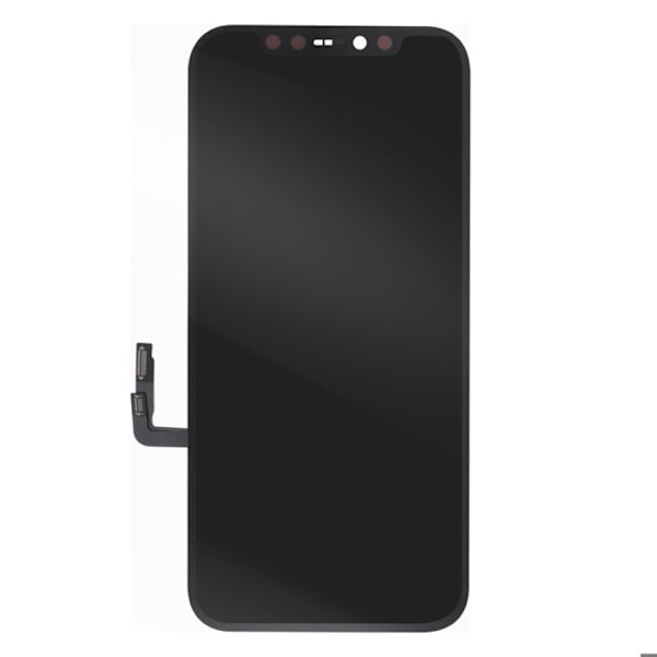 Erstatningsblød OLED-skærm til iPhone 12 og sort berøringsglas Svart