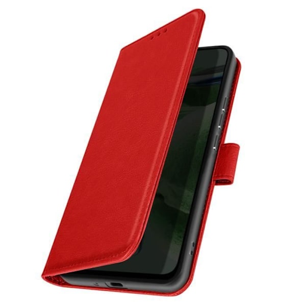 Red Wallet and Video Support Case - AVIZAR - Samsung S9 Plus - Halvstiv skal - Flap - Glat Röd
