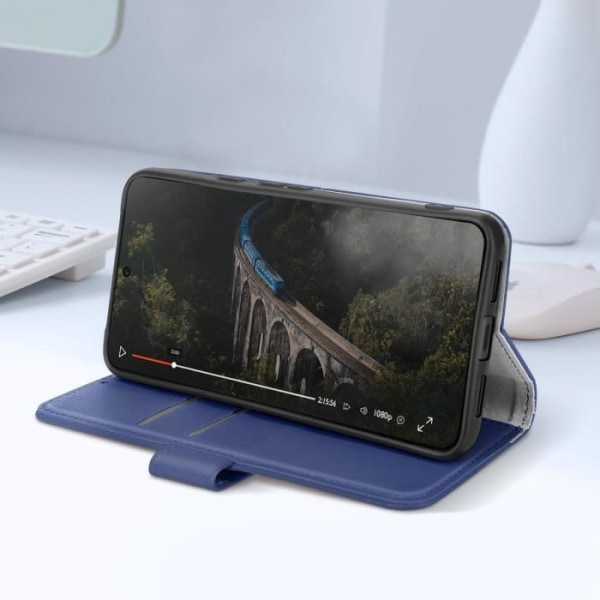 Fodral för Google Pixel 8 Flip Wallet Support Video Essential Series Blue Blå