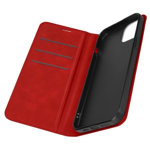 Suojakuori iPhone 15 Plus AVIZAR Wallet Stand Red - Täysi suoja lompakko- ja telinetoiminnolla Röd