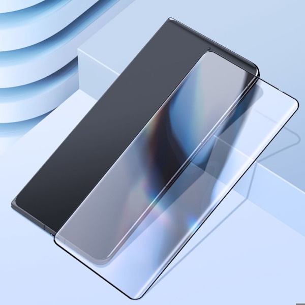 Skræm beskyttelse i hærdet glas til Huawei Mate X6, ridsefrit 9H, sort klæbende kant. Svart