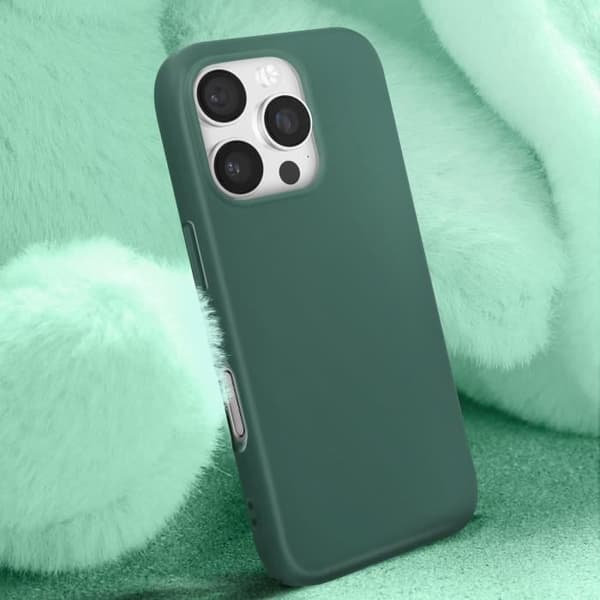 Skydd för iPhone 16 Pro - Snabbt skydd - Mörkgrön - Soft-touch - Stötabsorberande - Rep-resistent Grön