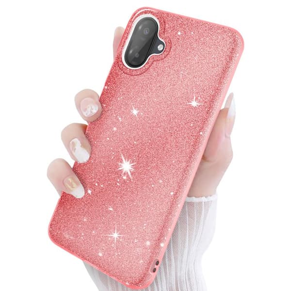 Cover - AVIZAR - Galaxy A07 - Bi-Material - Glitrende - Rød Röd