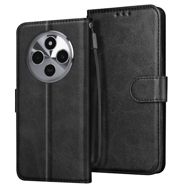 Kotelo Xiaomi Redmi 14C Wallet Flipille ja Stable Video Support Mustalle Svart