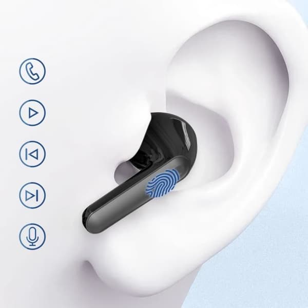 Bluetooth-hörlurar - BLUESTAR - Svart modell - 4,5h batteritid - IPX4 vattentäthet - Touchkontroll Svart