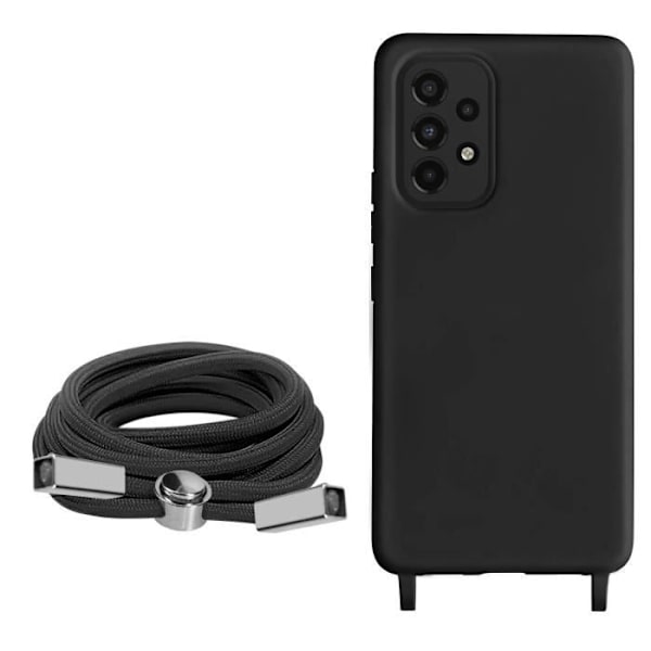 Samsung Galaxy A33 5G Fodral - AVIZAR - Halvstyv - Halsrem 80cm - Svart Svart