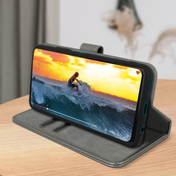 Skyddsfodral - AVIZAR - Huawei P smart 2021 - Kortficka - Stödfunktion - Grå Grå