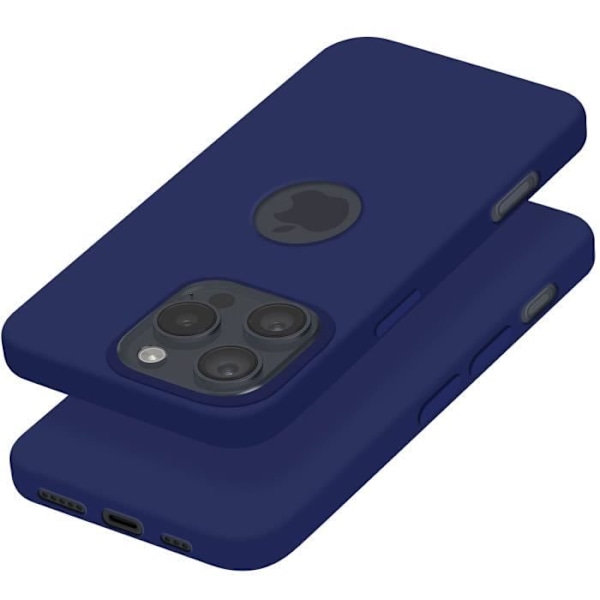 Kotelo iPhone 16 Prolle Soft Touch Matte Joustava Silikoni Midnight Blue Blå