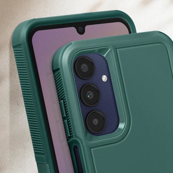 Stötsäkert fodral för Samsung A25 5G Förstärkt styv silikonkontur Mörkgrön Grön