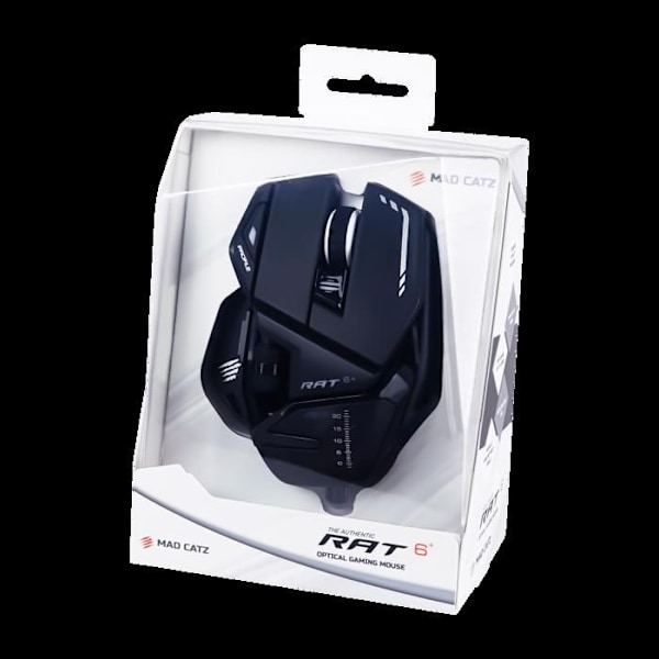 MADCATZ RAT 6+ Sort kablet gamingmus - 11 knapper - RGB LED - 12000 DPI - Pixart PMW3360