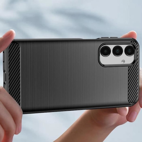 Coque til Samsung Galaxy A16 Silikone Design Karbonbørstet Sort Svart