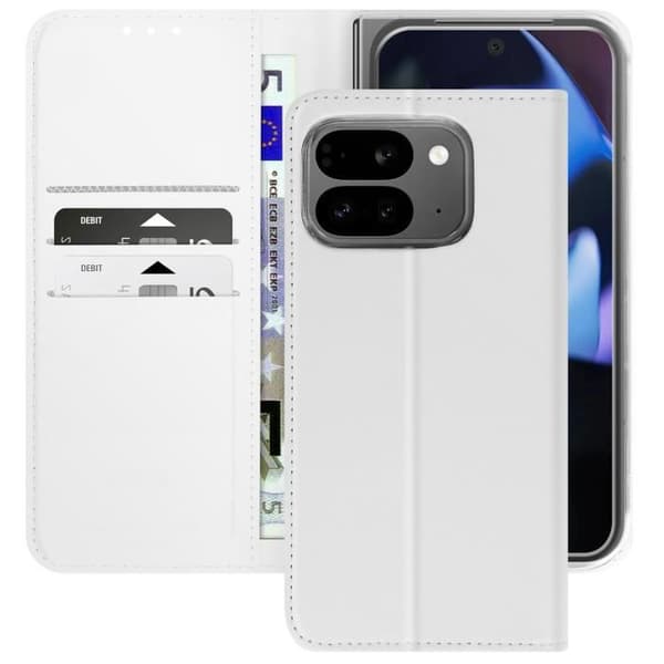 Fodral för Google Pixel 9 Pro Fold - Abeel - Vit - Anti-RFID - Kortfack - Magnetisk stängning Vit