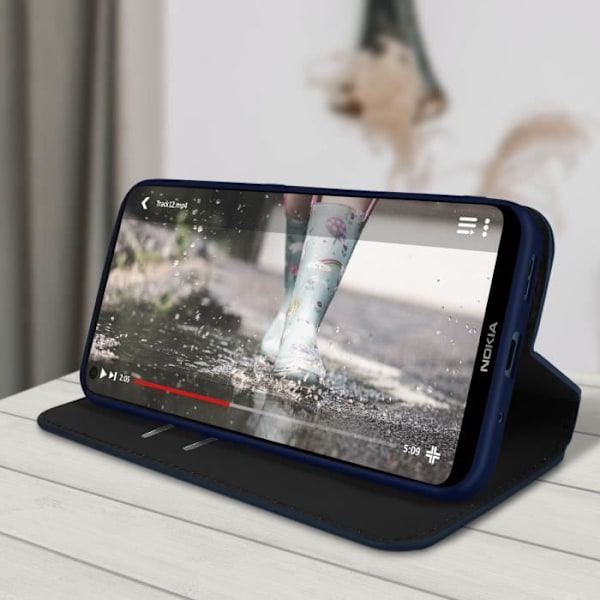 Portföljfodral AVIZAR för Nokia 3.4 och 5.4 - Mörkblå - Videostöd Funktion Nattblått