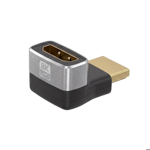 HDMI til HDMI 90° Vinkel Videoadapter 8K Ultra HD LinQ Grå